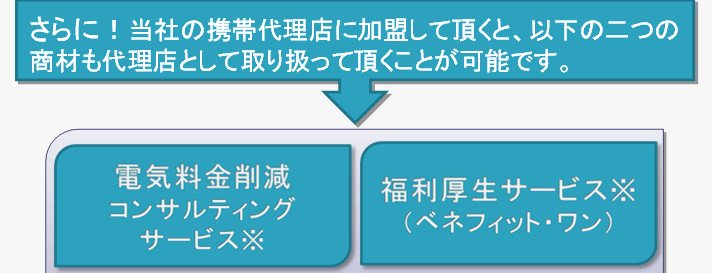 ����ɁI���Ђ̌g�ё㗝�X�ɉ������Ē����ƁA�ȉ��̓�̏��ނ��㗝�X�Ƃ��Ď�舵���Ē������Ƃ��\�ł��B�d�C�����R���T���e�B���O�T�[�r�X�^���������T�[�r�X�i�x�l�t�B�b�g�E�����j